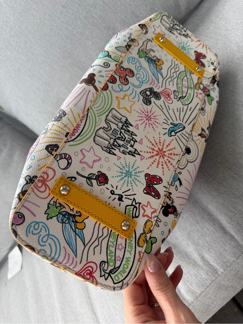 Dooney & Bourke Disney Parks Yellow-Trim Canvas Shoulder Bag with Wallet - Picture 5 of 8